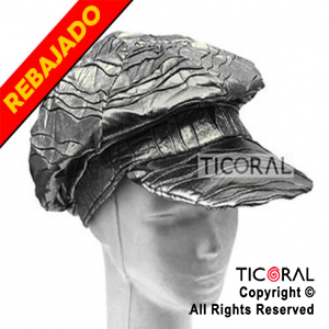 SOMBRERO BOINA METALIZADA PLATA CON VISERA HS5829-2 x 1
